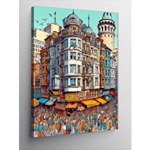 Kanvas Tablo İstanbul Ve Galata Kulesi 70x100 cm