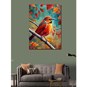 Kanvas Tablo Turuncu Bülbül Kuş 70x100 cm
