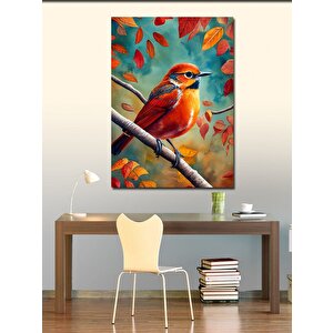 Kanvas Tablo Turuncu Bülbül Kuş 70x100 cm