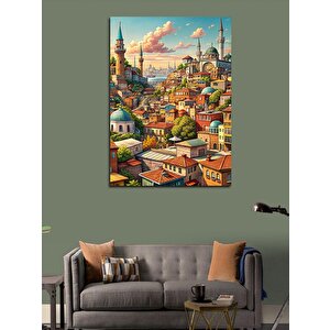 Kanvas Tablo İstanbul Manzaralı Şehir 50x70 cm