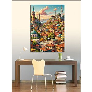 Kanvas Tablo İstanbul Manzaralı Şehir 50x70 cm