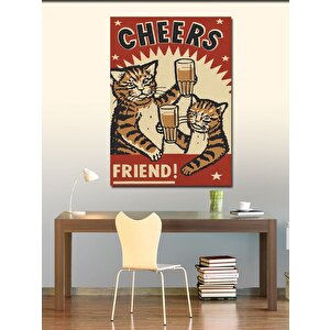 Kanvas Tablo Kedi Kardeşliği 70x100 cm