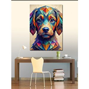 Kanvas Tablo Renkli Yavru Köpek 100x140 cm