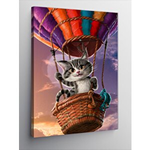 Kanvas Tablo Balon Ve Kedi 50x70 cm