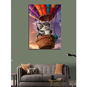 Kanvas Tablo Balon Ve Kedi 50x70 cm