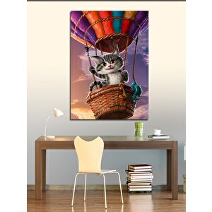 Kanvas Tablo Balon Ve Kedi 50x70 cm