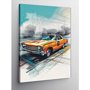 Kanvas Tablo Turuncu Klasik Araba 70x100 cm