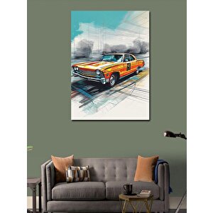 Kanvas Tablo Turuncu Klasik Araba 70x100 cm