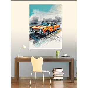 Kanvas Tablo Turuncu Klasik Araba 70x100 cm