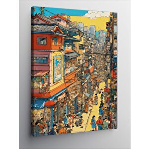Kanvas Tablo Japonya'da Bir Sokak 70x100 cm