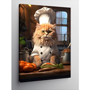 Kanvas Tablo Aşçı Kedi 100x140 cm
