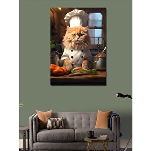 Kanvas Tablo Aşçı Kedi 100x140 cm