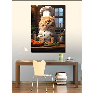 Kanvas Tablo Aşçı Kedi 100x140 cm