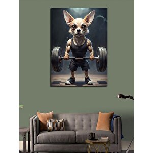 Kanvas Tablo Halter Kaldıran Köpek 70x100 cm