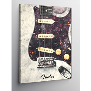 Kanvas Tablo Fender Strat Elektro Gitar