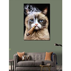 Kanvas Tablo Püro İçen Kedi 100x140 cm