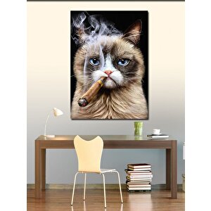 Kanvas Tablo Püro İçen Kedi 100x140 cm