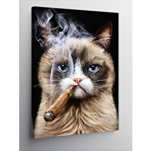 Kanvas Tablo Püro İçen Kedi 50x70 cm