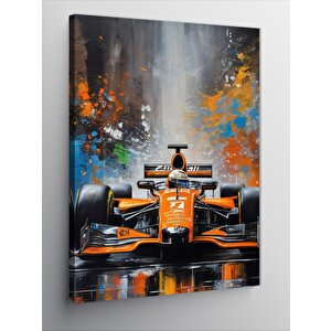 Kanvas Tablo Renkli Fon Formula 1 Aracı 50x70 cm