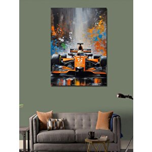 Kanvas Tablo Renkli Fon Formula 1 Aracı 50x70 cm