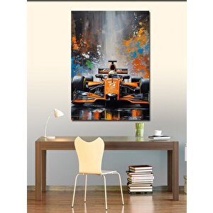 Kanvas Tablo Renkli Fon Formula 1 Aracı 50x70 cm
