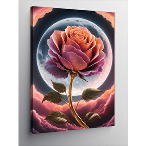 Kanvas Tablo Ay Ve Çiçek 70x100 cm