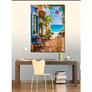 Kanvas Tablo Sahil Kasabası Manzarası 70x100 cm