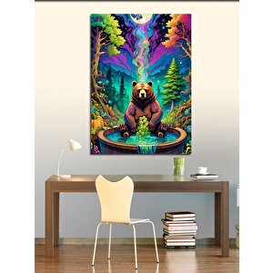 Kanvas Tablo Ormandaki Huzur Ve Sevimli Ayı 50x70 cm