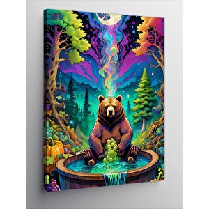 Kanvas Tablo Ormandaki Huzur Ve Sevimli Ayı 70x100 cm