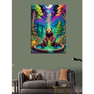 Kanvas Tablo Ormandaki Huzur Ve Sevimli Ayı 70x100 cm