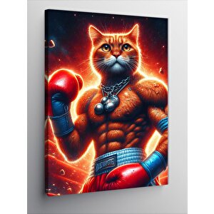 Kanvas Tablo Kaslı Boksör Kedi 50x70 cm