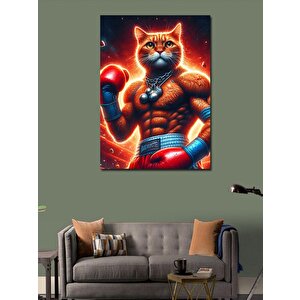 Kanvas Tablo Kaslı Boksör Kedi 50x70 cm