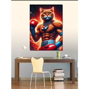 Kanvas Tablo Kaslı Boksör Kedi 50x70 cm