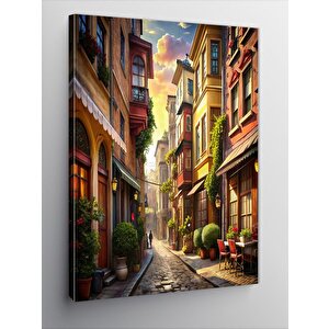 Kanvas Tablo Arnavut Kaldırımlı Dar Sokak 70x100 cm