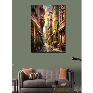 Kanvas Tablo Arnavut Kaldırımlı Dar Sokak 70x100 cm