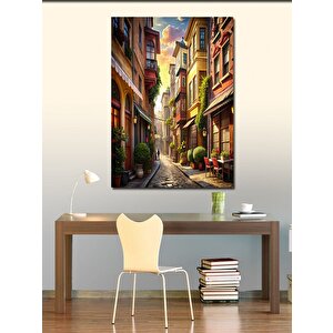 Kanvas Tablo Arnavut Kaldırımlı Dar Sokak 70x100 cm