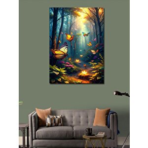 Kanvas Tablo Ormandaki Kelebekler 70x100 cm