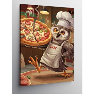 Kanvas Tablo Usta Pizzacı Baykuş 100x140 cm