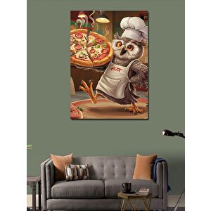 Kanvas Tablo Usta Pizzacı Baykuş 100x140 cm