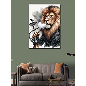 Kanvas Tablo Nargile İçen Aslan 50x70 cm
