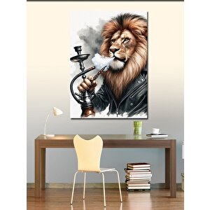 Kanvas Tablo Nargile İçen Aslan 50x70 cm