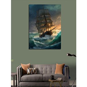 Kanvas Tablo Dalgaları Aşan Yelkenli 70x100 cm