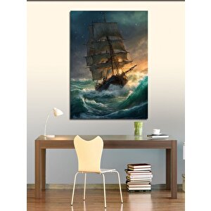 Kanvas Tablo Dalgaları Aşan Yelkenli 70x100 cm
