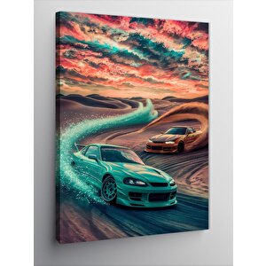 Kanvas Tablo Spor Araba Drift Yarışı 70x100 cm