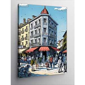 Kanvas Tablo Köşebaşı Ve Bina 70x100 cm