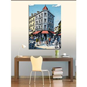 Kanvas Tablo Köşebaşı Ve Bina 70x100 cm