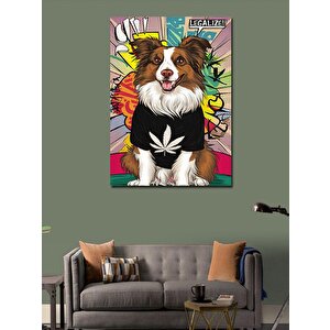 Kanvas Tablo Tişört Giyen Zeti Köpek 100x140 cm