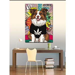 Kanvas Tablo Tişört Giyen Zeti Köpek 100x140 cm