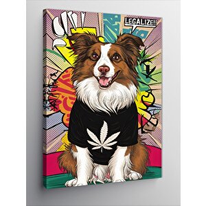 Kanvas Tablo Tişört Giyen Zeti Köpek 50x70 cm