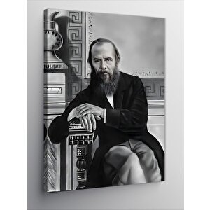 Kanvas Tablo Dostoyevski Rus Yazar 50x70 cm
